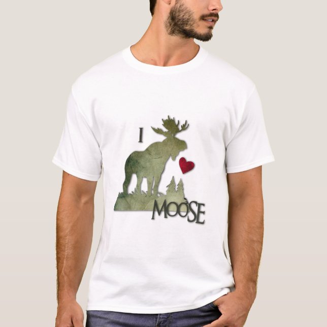 Jag älskar älg beklär t-shirt (Framsida)
