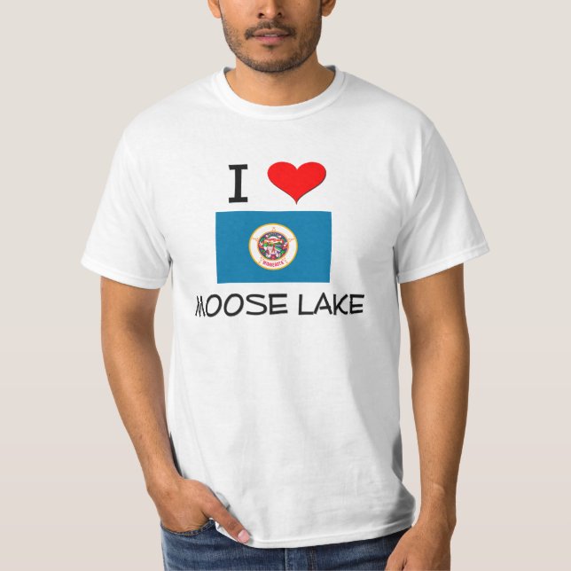 Jag älskar älg sjön Minnesota T Shirt (Framsida)