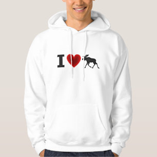 Jag älskar älg sweatshirt med luva
