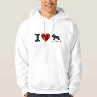 Jag älskar älg sweatshirt med luva