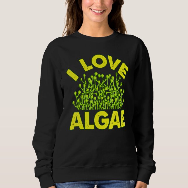 Jag älskar algbiologi kiselalger grön damm organis t shirt (Framsida)