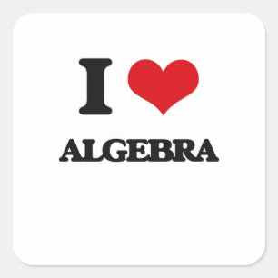 Jag älskar Algebra Fyrkantigt Klistermärke