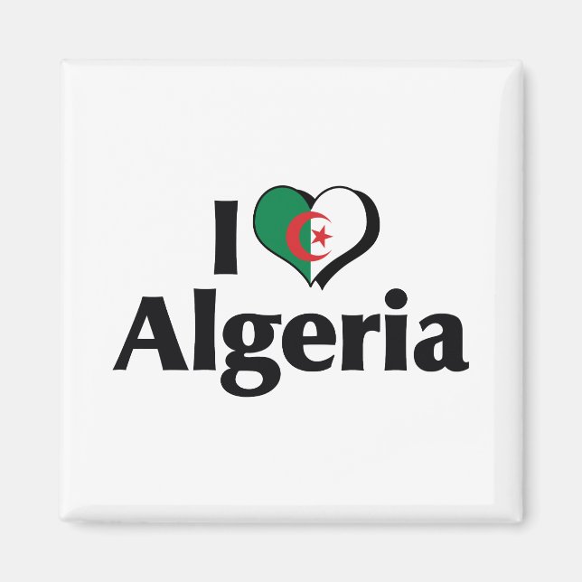 Jag älskar Algeriet flagga Magnet (Framsidan)
