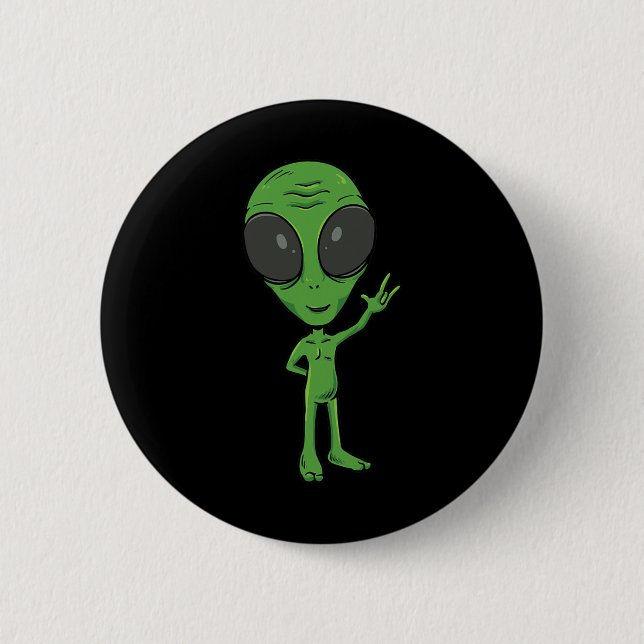 Jag älskar Alien ASL Handgest Deaf Hörselnedsättni Knapp (Framsida)