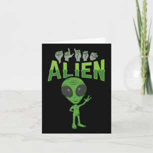 Jag älskar Alien ASL Handgest Deaf Hörselnedsättni Kort