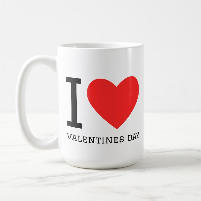Jag älskar alla hjärtans dag  kaffemugg (Vänster)