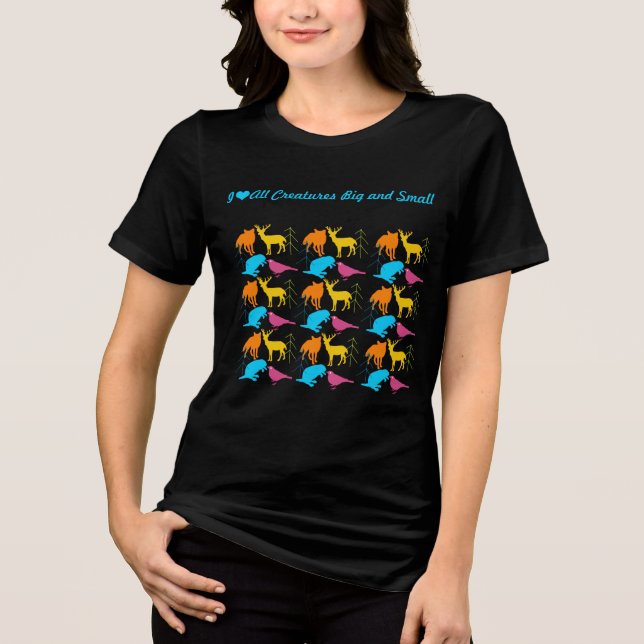 Jag älskar alla varelser stora och små tee shirt (Framsida)