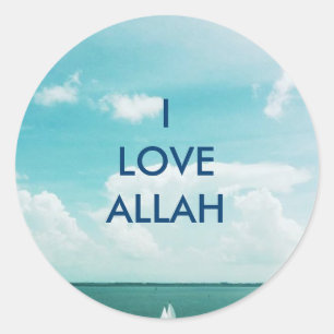 JAG ÄLSKAR ALLAH - segelbåtklistermärkear Runt Klistermärke