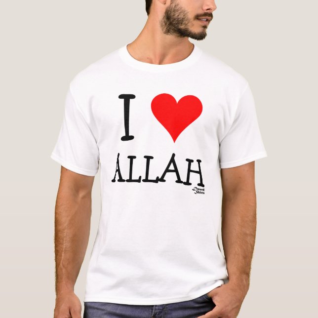 Jag älskar Allah Tee Shirt (Framsida)