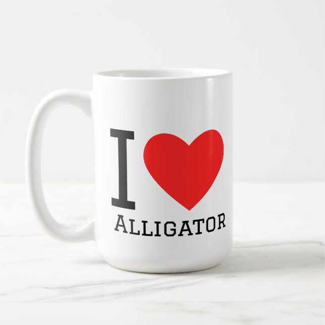 Jag älskar alligator  kaffemugg (Vänster)