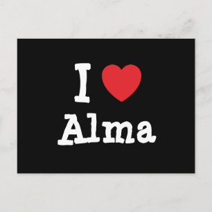 Jag älskar Alma hjärta T-Shirt Vykort