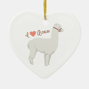 Jag älskar Alpacas Julgransprydnad Keramik