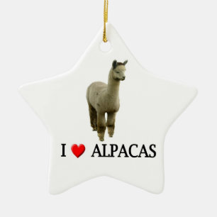 Jag älskar alpacas julgransprydnad keramik