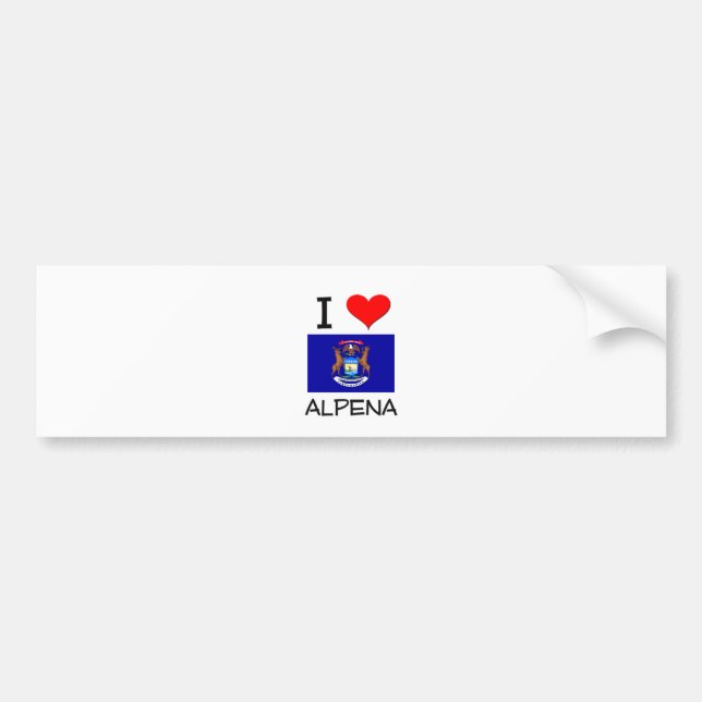 Jag älskar Alpena Michigan Bildekal (Framsidan)