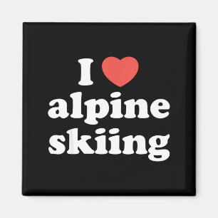 Jag älskar alpin skidåkning med hjärtat  magnet