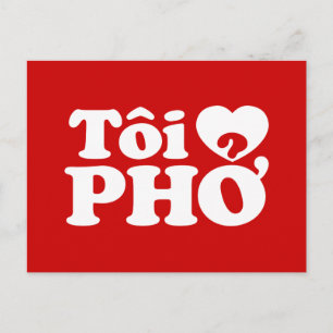 Jag älskar (älskar) Pho (Tôi ❤ PHỞ) Vietnamesiska Vykort