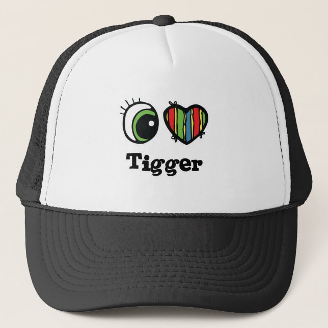 Jag älskar (älskar) Tigger Truckerkeps (Framsida)
