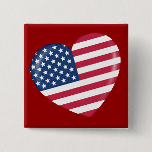 Jag älskar Amerika - hjärta av den patriotiska Knapp