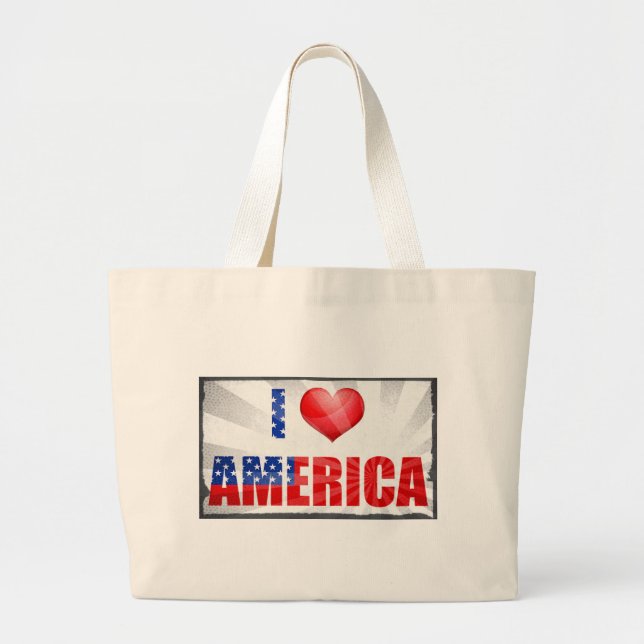 Jag älskar Amerika Jumbo Tygkasse (Framsidan)