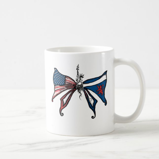 jag älskar Amerika och scotland!! Kaffemugg (Höger)