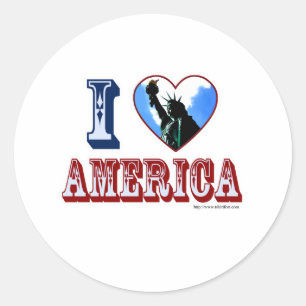 Jag älskar Amerika Runt Klistermärke