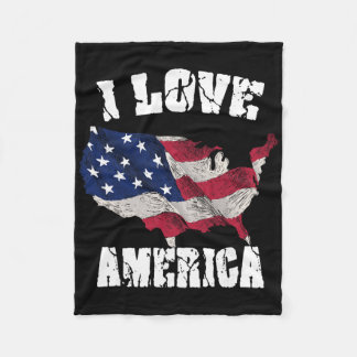 Jag älskar Amerika Usa 4:e juli-present Fleecefilt