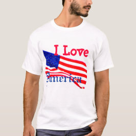 Jag älskar Amerika USA den patriotiska amerikanska Tee