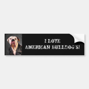 Jag älskar amerikanbulldoggen! bildekal