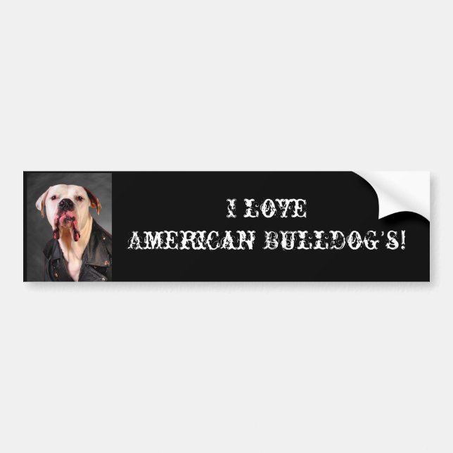 Jag älskar amerikanbulldoggen! bildekal (Framsidan)