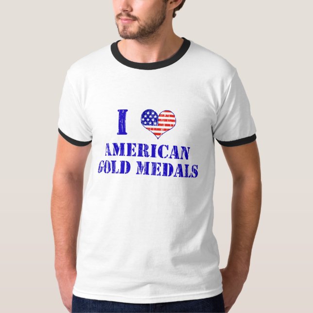 Jag älskar amerikanguldmedaljer t-shirt (Framsida)