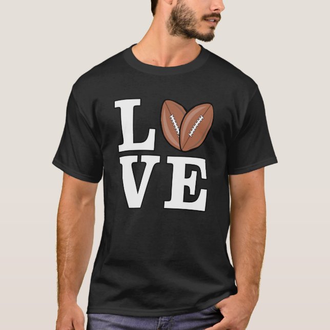 Jag älskar amerikansk fotboll t shirt (Framsida)