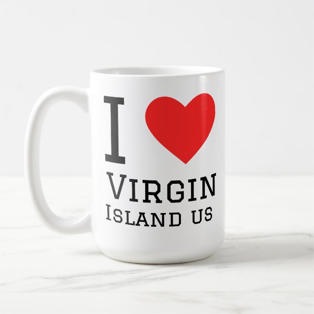 Jag älskar Amerikanska Jungfruöarna Kaffemugg (Vänster)