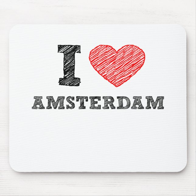 Jag älskar Amsterdam Musmatta (Framsidan)