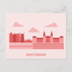 Jag älskar Amsterdam reser den Nederländerna Meddelande Vykort