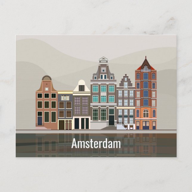 Jag älskar Amsterdam reser den Nederländerna Meddelande Vykort (Framsida)