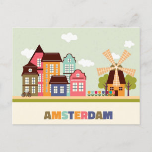 Jag älskar Amsterdam reser den Nederländerna Meddelande Vykort
