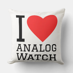 Jag älskar analog klocka kudde