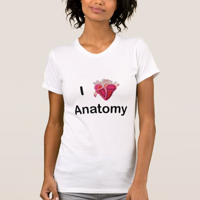 Jag älskar anatomi med människahjärta! tee (Framsida)