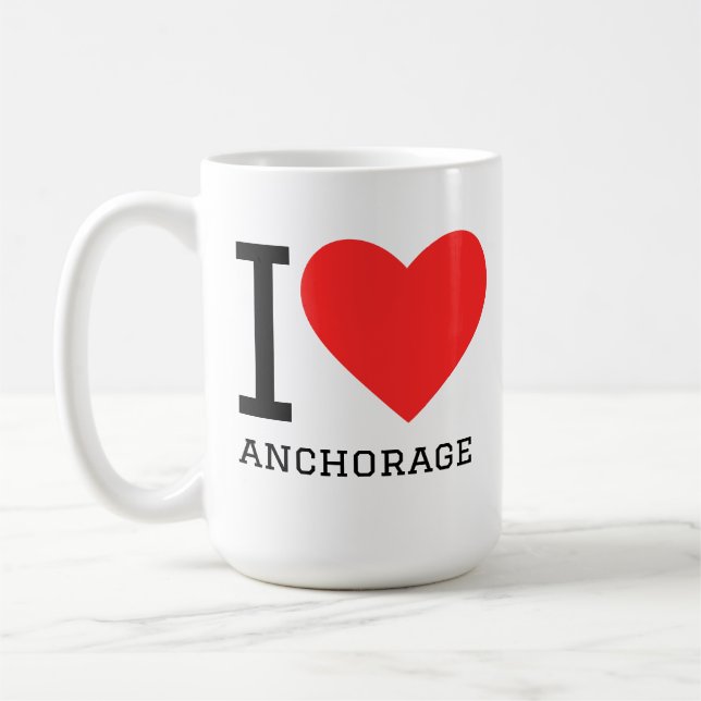 Jag älskar anchorage  kaffemugg (Vänster)