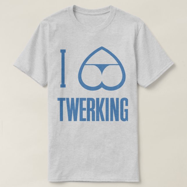 Jag älskar ändan för hjärtaTwerking den roliga Tee Shirt (Design framsida)