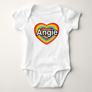 Jag älskar Angie, regnbågehjärta Tee