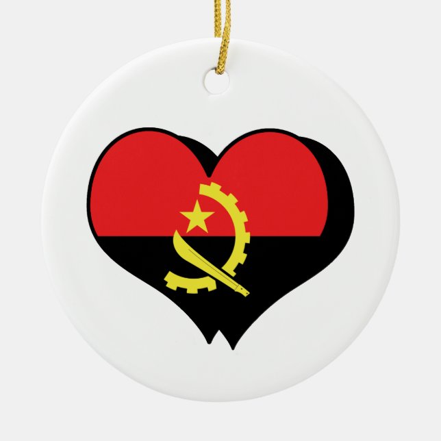 Jag älskar Angola-ornament Julgransprydnad Keramik (Framsidan)