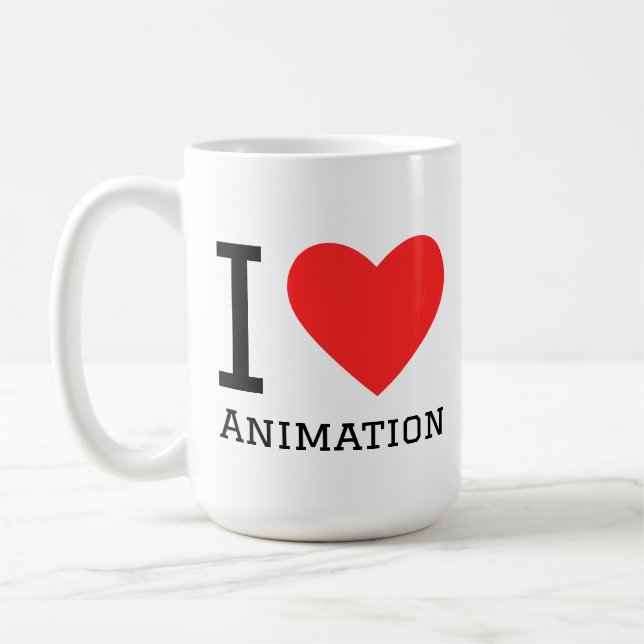Jag älskar animation  kaffemugg (Vänster)
