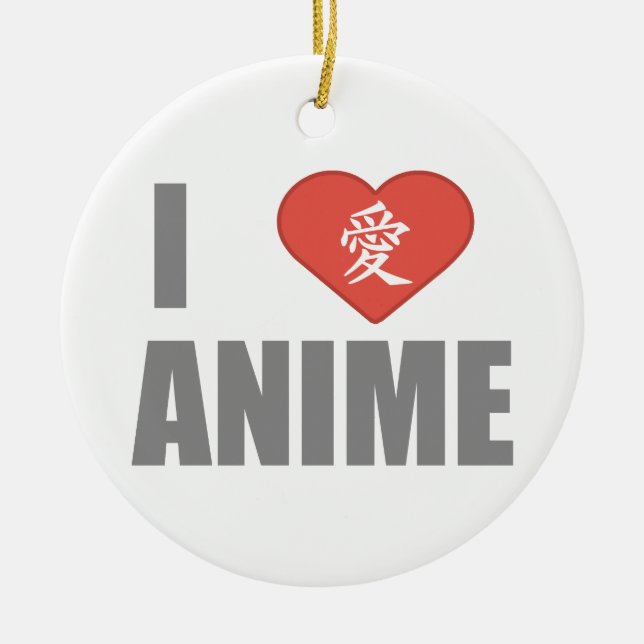 Jag älskar Anime Julgransprydnad Keramik (Framsidan)