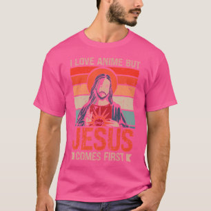 Jag älskar anime men Jesus kommer först Otaku Mang T Shirt