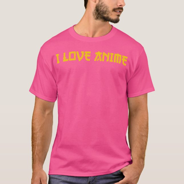 Jag älskar Anime retro T Shirt (Framsida)