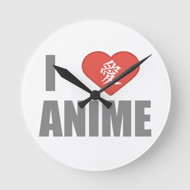 Jag älskar Anime Rund Klocka (Framsida)