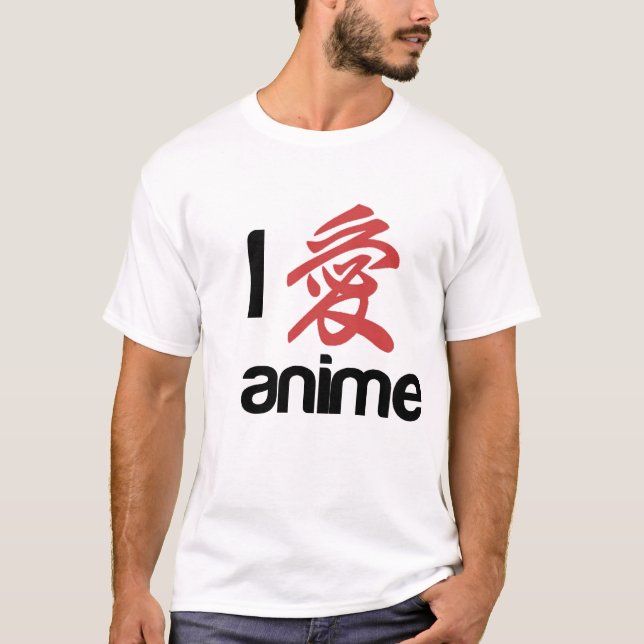 jag älskar anime T Tee Shirt (Framsida)