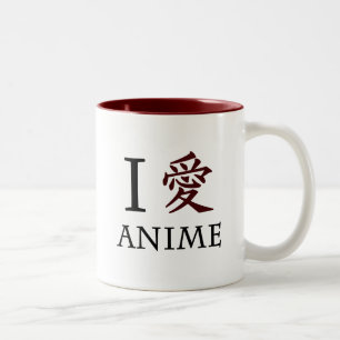 Jag älskar Anime Två-Tonad Mugg