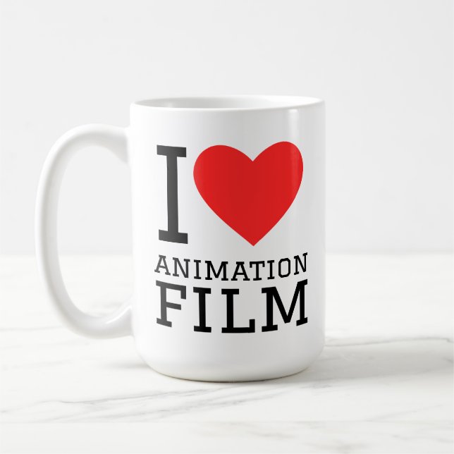 Jag älskar animerad film  kaffemugg (Vänster)